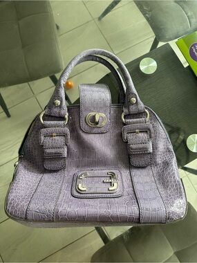 Guess Purple Croc-Embossed Purse